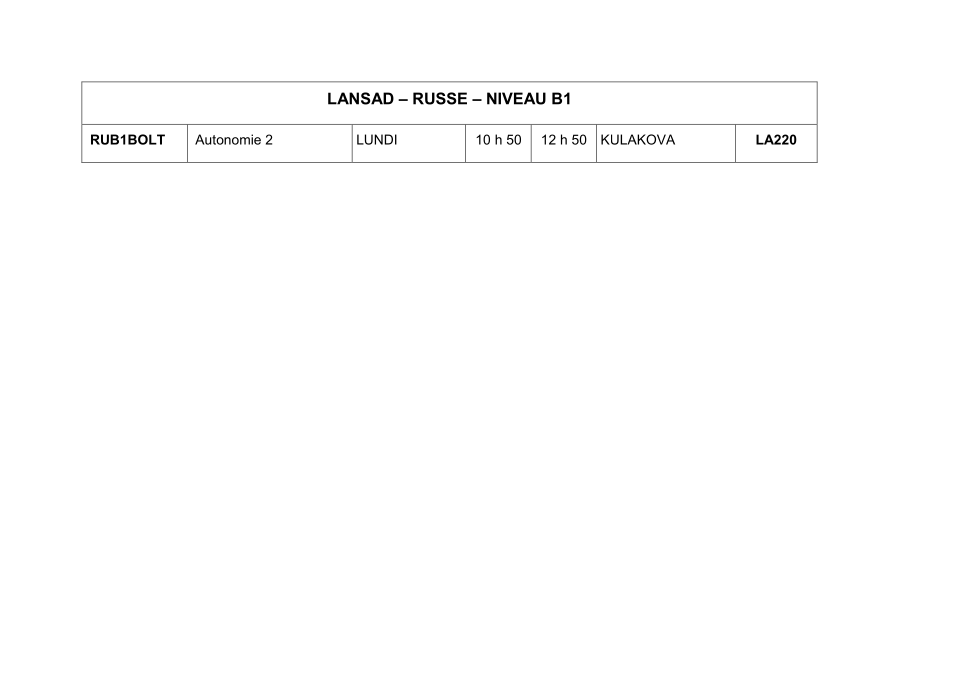 EDT S2 LANSAD - NIVEAU B1